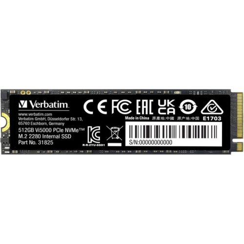 VERBATIM SSD Vi5000 Internal PCIe NVMe M.2 SSD 512GB VERBATIM