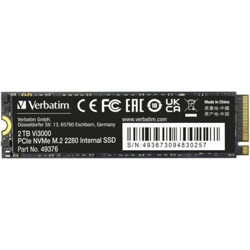VERBATIM SSD Vi3000 Internal PCIe NVMe M.2 SSD 2TB VERBATIM